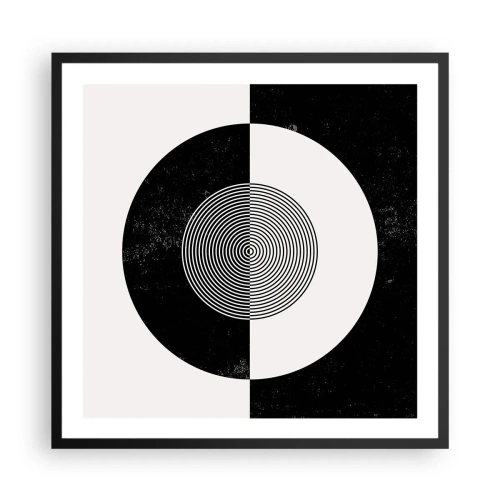 Poster in cornice nera - Armonia in bianco e nero - 60x60 cm