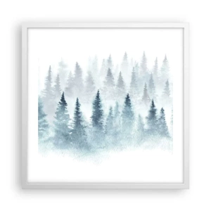 Poster in cornice bianca - Avvolti nella nebbia - 50x50 cm