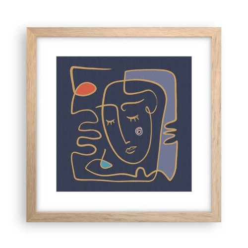 Poster in cornice rovere chiaro - Pensierosa - 30x30 cm