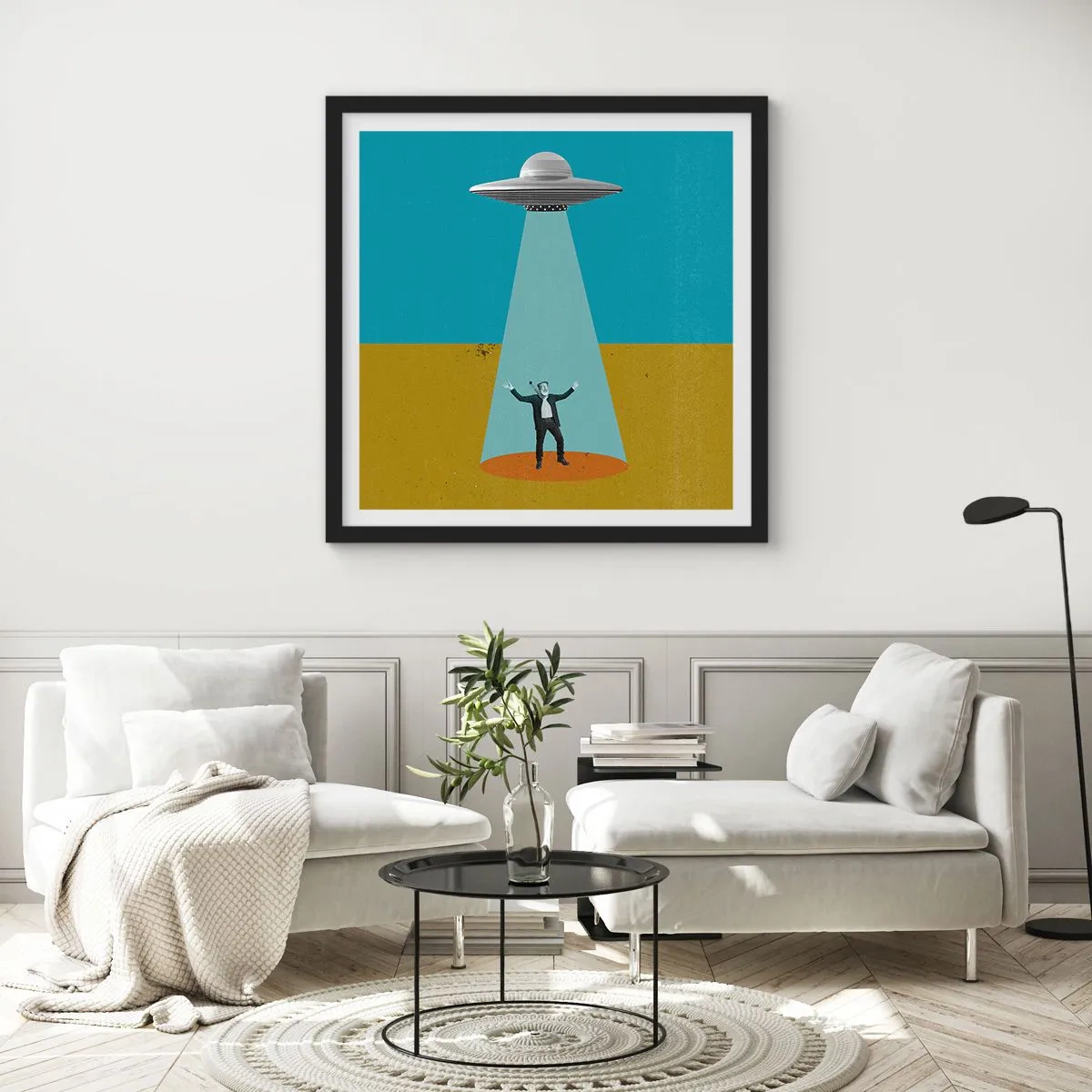 Poster in cornice nera - Incontro ravvicinato - 60x60 cm