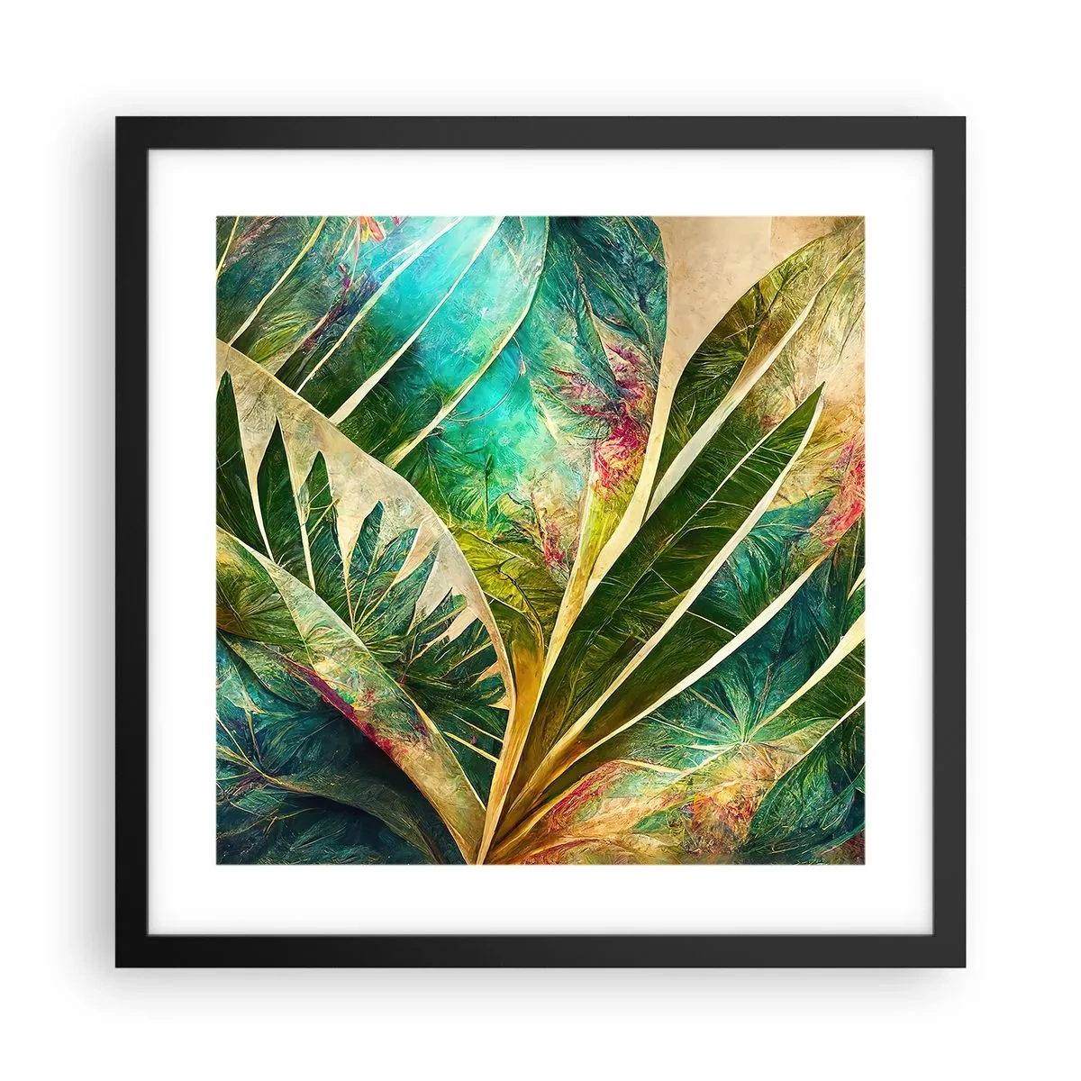 Poster in cornice nera - I colori dei tropici - 40x40 cm