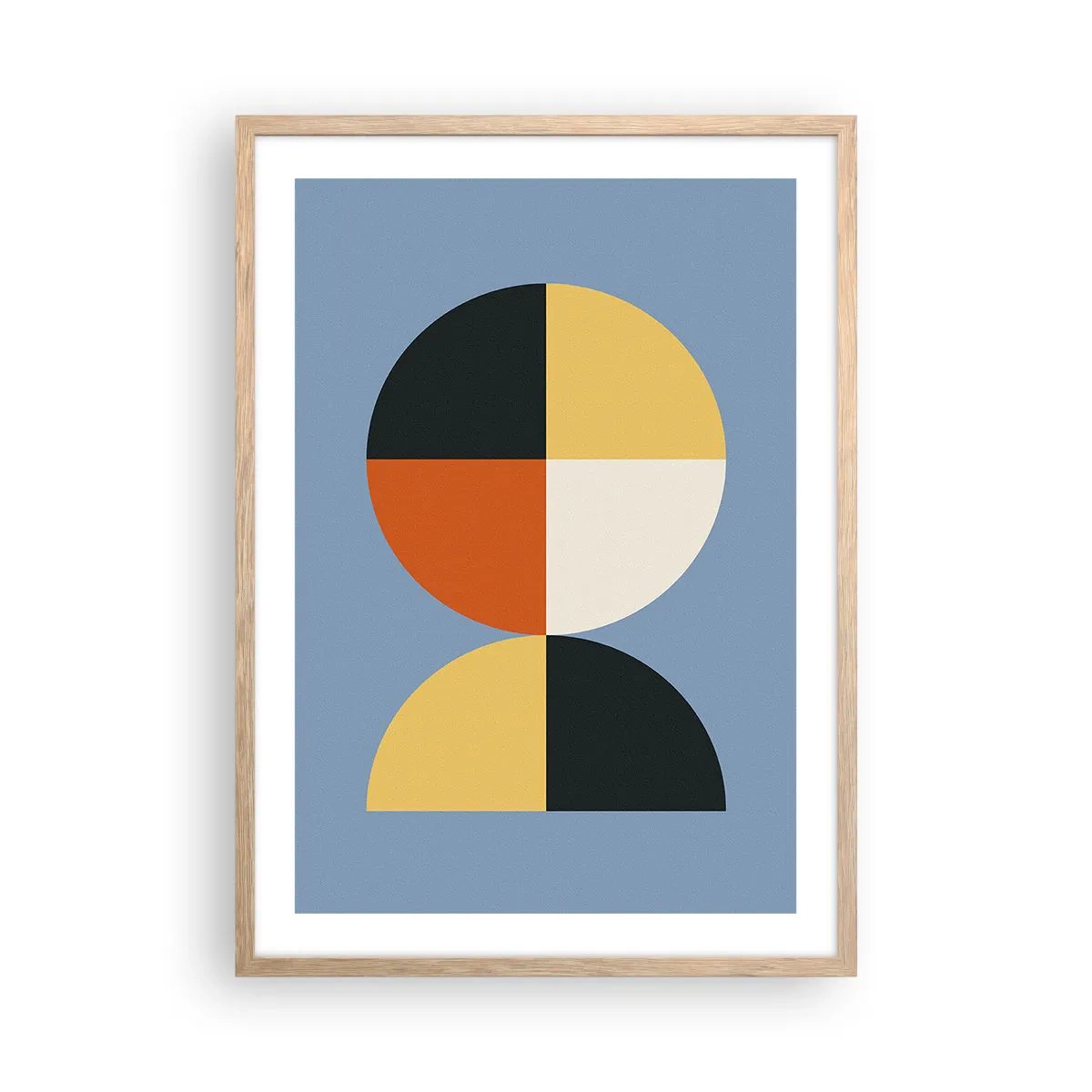 Poster in cornice rovere chiaro - Guarda e conta - 50x70 cm