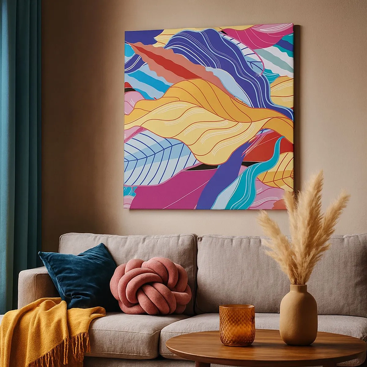 Quadro su tela - Stampe su Tela - Disordine colorato - 30x30 cm