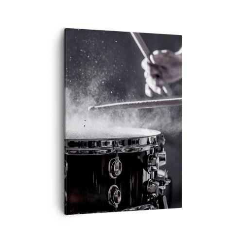 Quadro su tela - Stampe su Tela - Colpire il rullante con le bacchette con effetto polvere - 50x70cm - Il polso della musica - Decorazione murale moderna per soggiorno e camera da letto ARTTOR