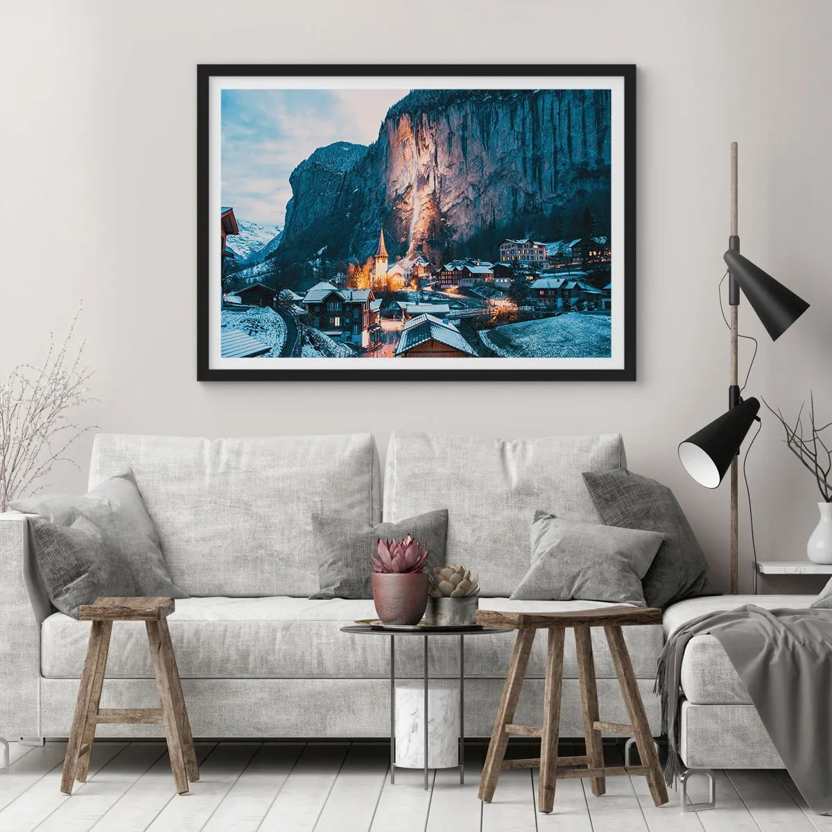Poster in cornice nera - Lo spirito luminoso dell'inverno - 91x61 cm