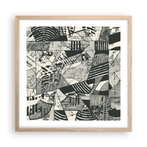 Poster in cornice rovere chiaro - Dinamica della contemporaneità - 50x50 cm