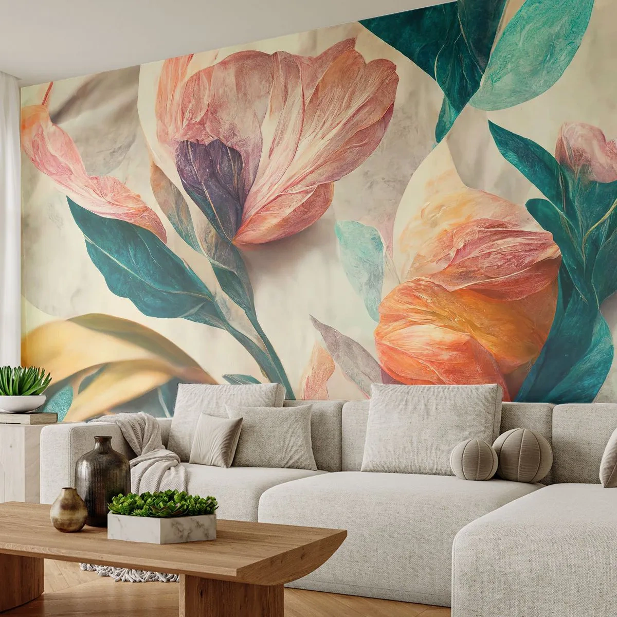 Fotomurali Premium Canvas - I fiori delle isole del sud - Fiori, Vintage ▾, Botanica - 250x175 cm
