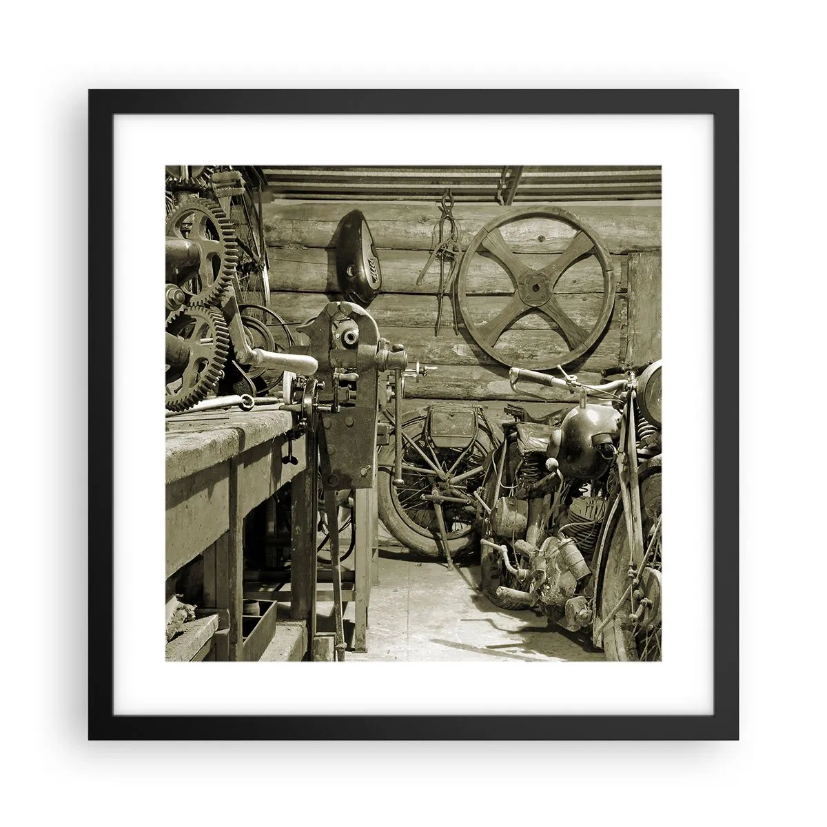 Poster in cornice nera - Nel capanno di zio Alfredo - 40x40 cm