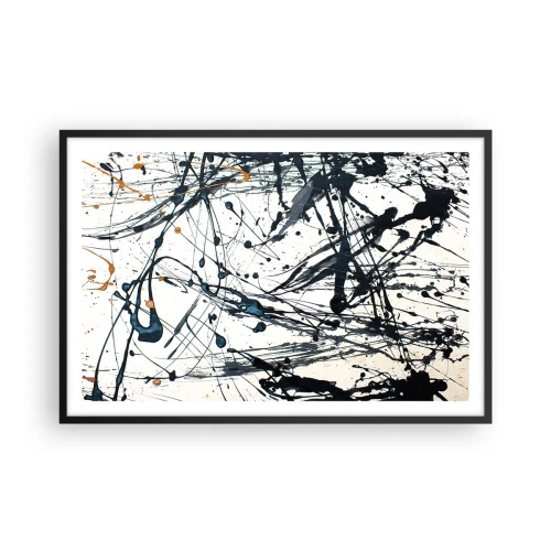 Poster in cornice nera - Astrazione espressionistica - 91x61 cm
