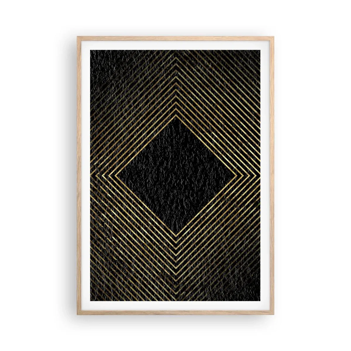 Poster in cornice rovere chiaro - Geometria in stile glamour - 70x100 cm