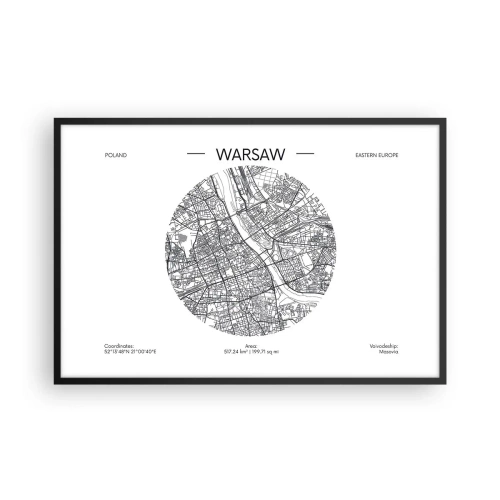 Poster in cornice nera - Anatomia di Varsavia - 91x61 cm