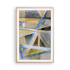 Poster in cornice rovere chiaro - Dritto o obliquo? - 61x91 cm