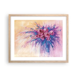 Poster in cornice rovere chiaro - Fontana rosa - 50x40 cm