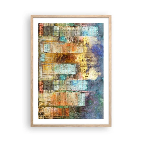 Poster in cornice rovere chiaro - Metropoli nel sole - 50x70 cm