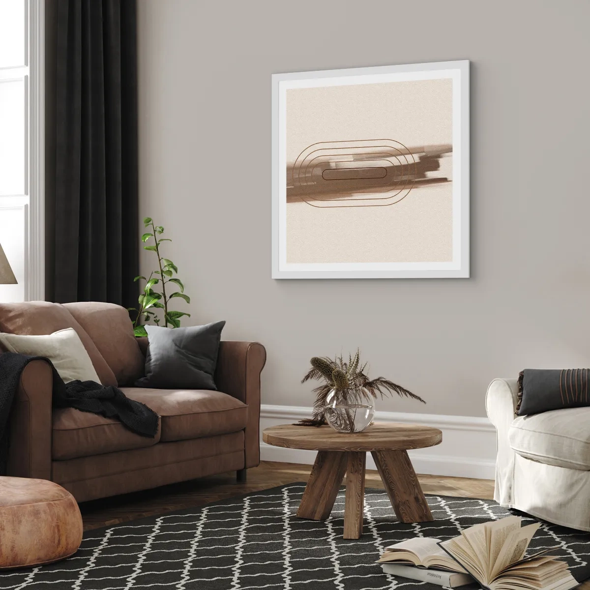 Poster in cornice bianca - Un soffio di grigio - 40x40 cm