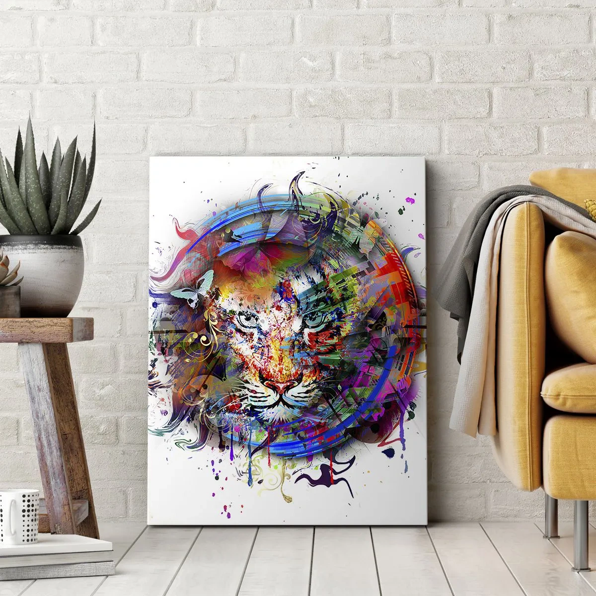 Quadro su tela - Stampe su Tela - Si nasconde dietro un velo arcobaleno - 65x120 cm