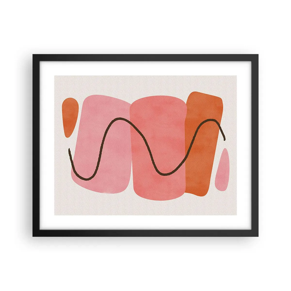 Poster in cornice nera - Il delicato movimento delle forme - 50x40 cm