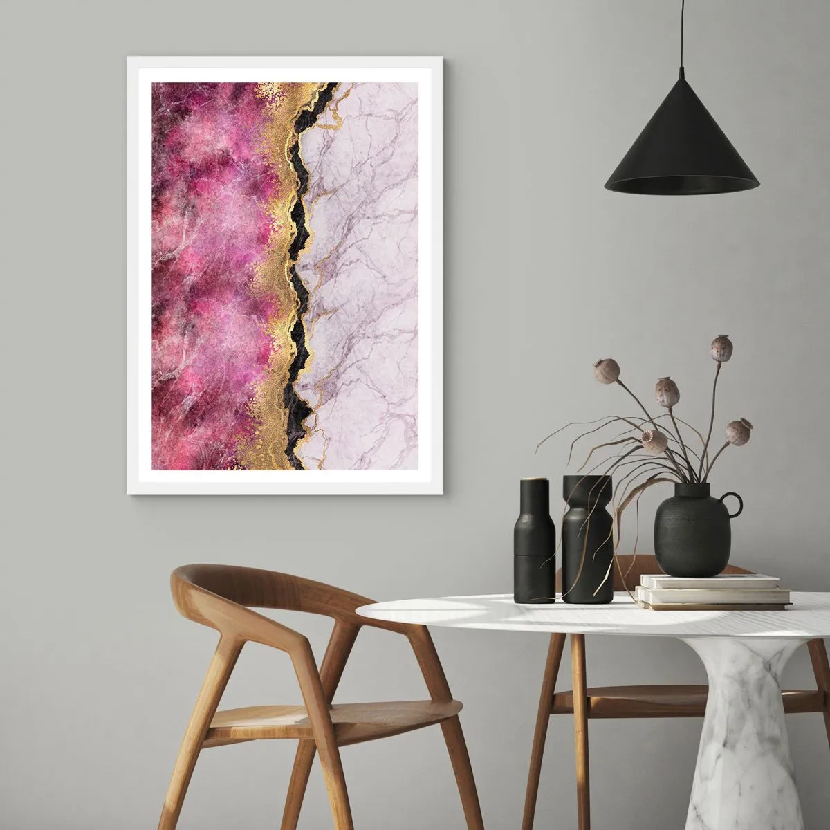 Poster in cornice bianca - Sul confine - 61x91 cm