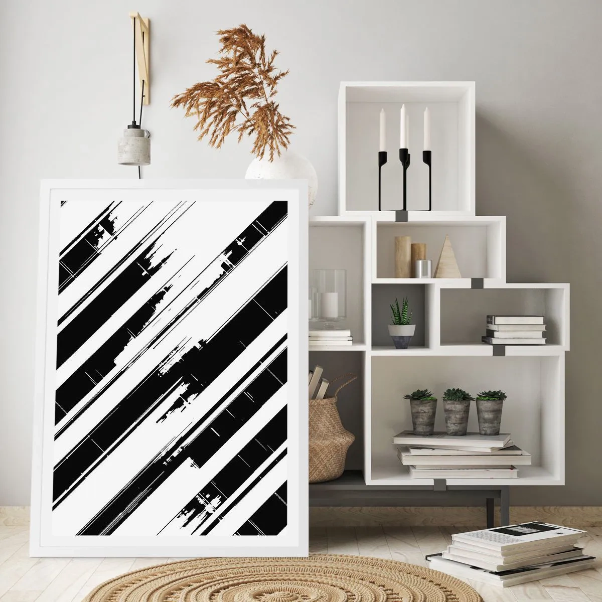 Poster in cornice bianca - Composizione intensa e dinamica - 61x91 cm