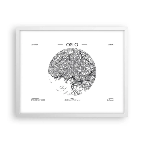 Poster in cornice bianca - Anatomia di Oslo - 50x40 cm