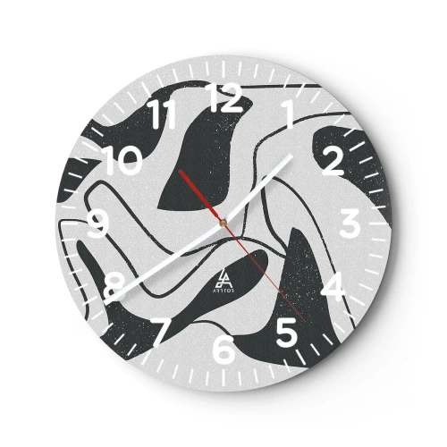 Orologio da parete - Orologio in Vetro - Gioco astratto nel labirinto - 40x40 cm