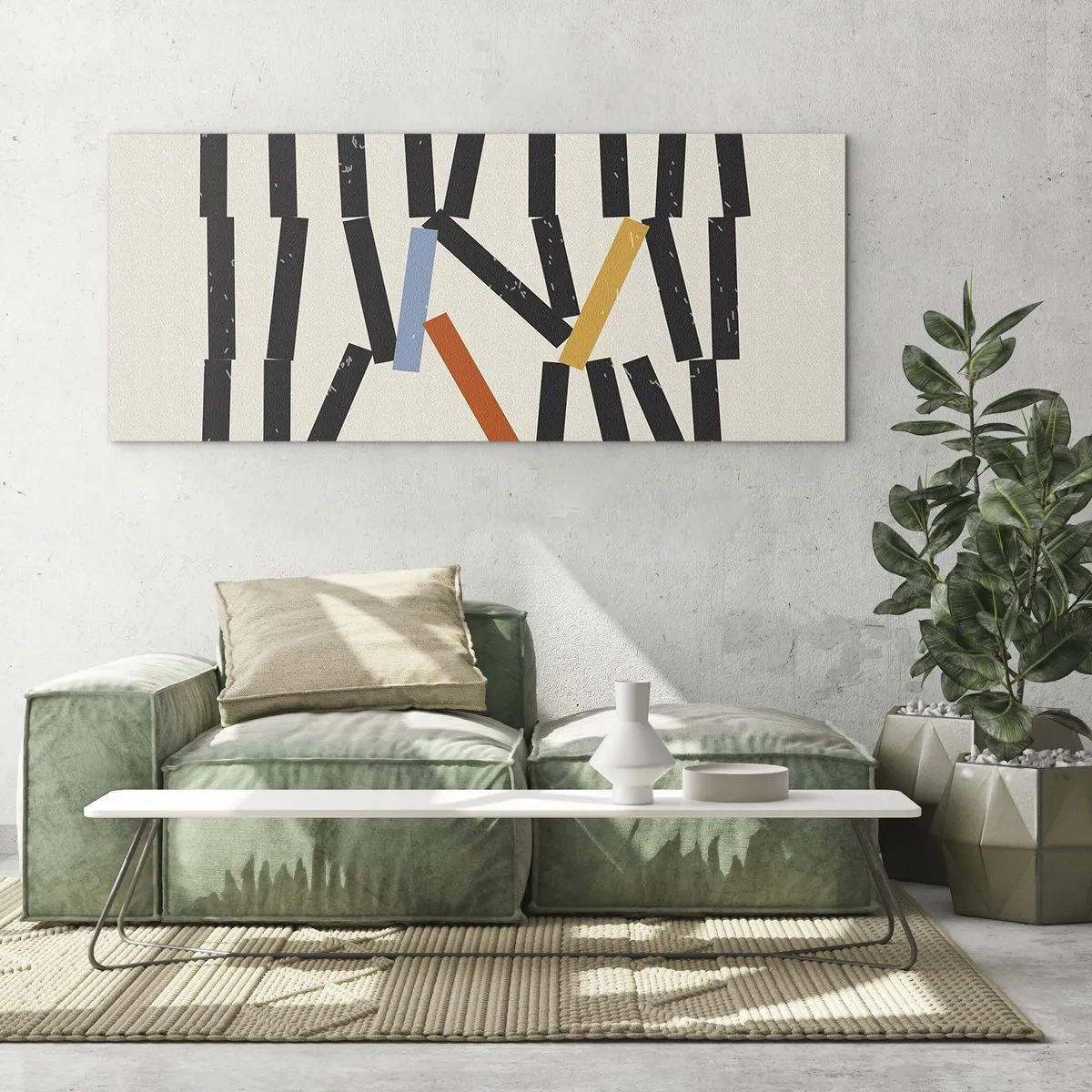 Quadro su vetro - Composizione: domino - 100x40 cm