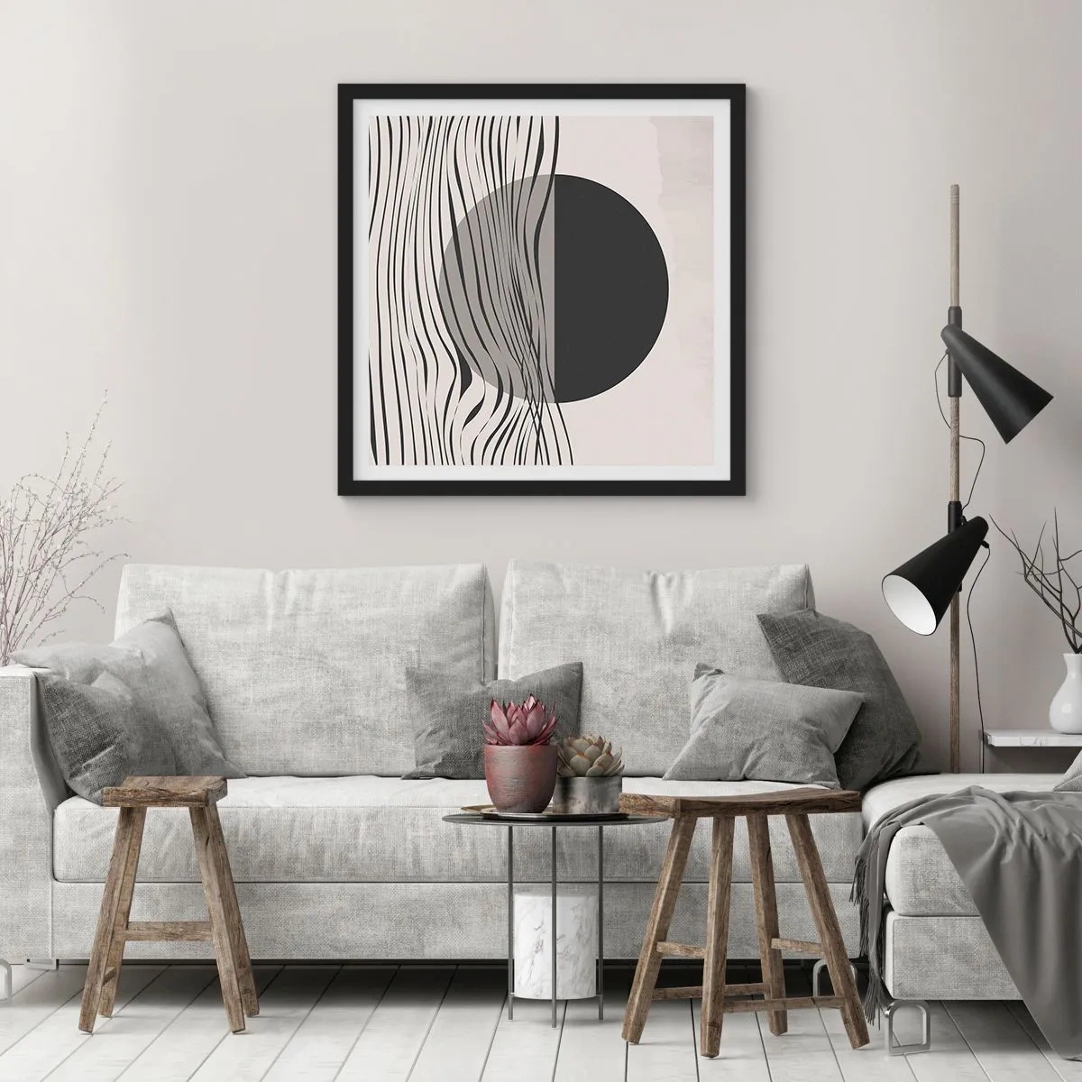 Poster in cornice nera - Composizione a metà - 60x60 cm