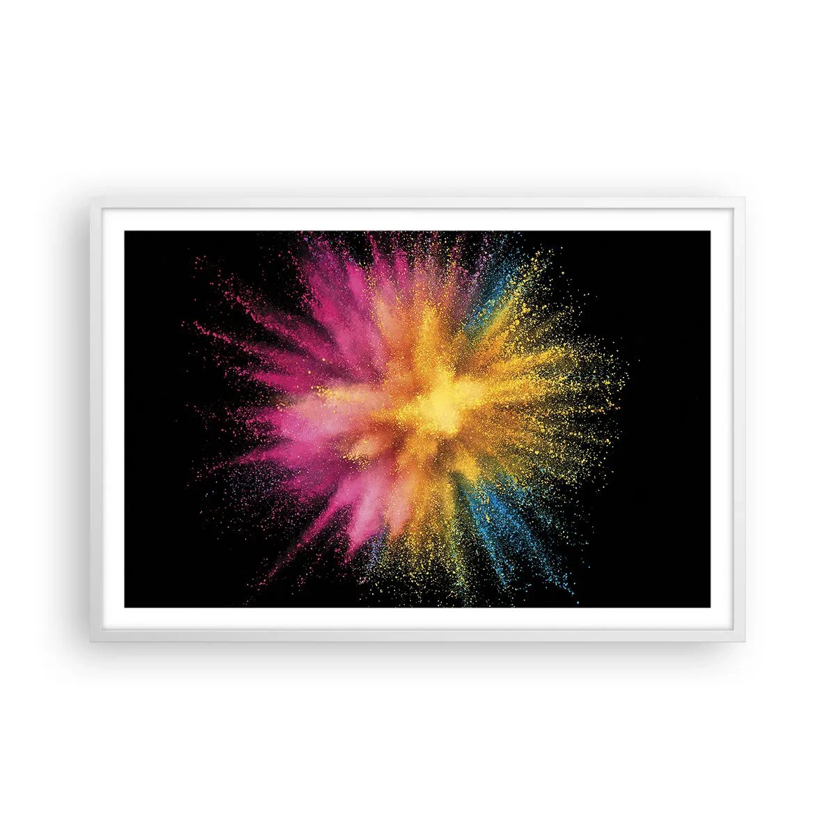 Poster in cornice bianca - La nascita dei colori - 91x61 cm