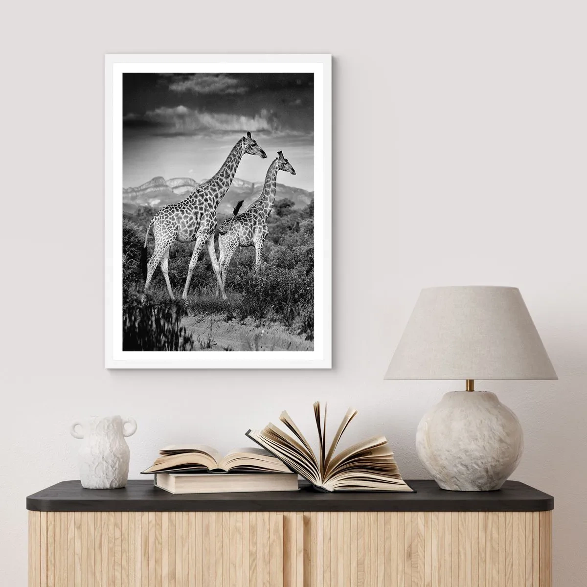 Poster in cornice bianca - Alta classe in Africa - 61x91 cm
