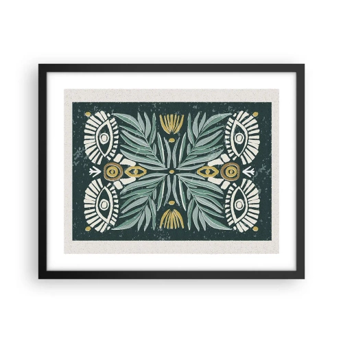Poster in cornice nera - Geometrie di arte popolare - 50x40 cm