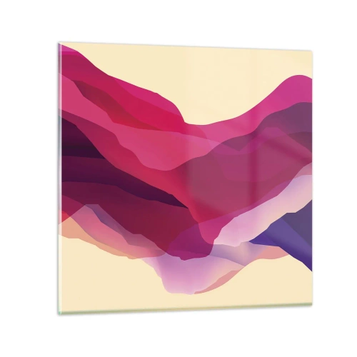 Quadro su vetro - Onde di porpora - 70x70 cm