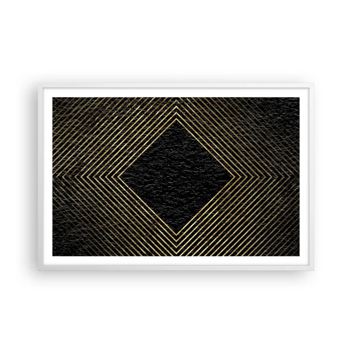 Poster in cornice bianca - Geometria in stile glamour - 91x61 cm