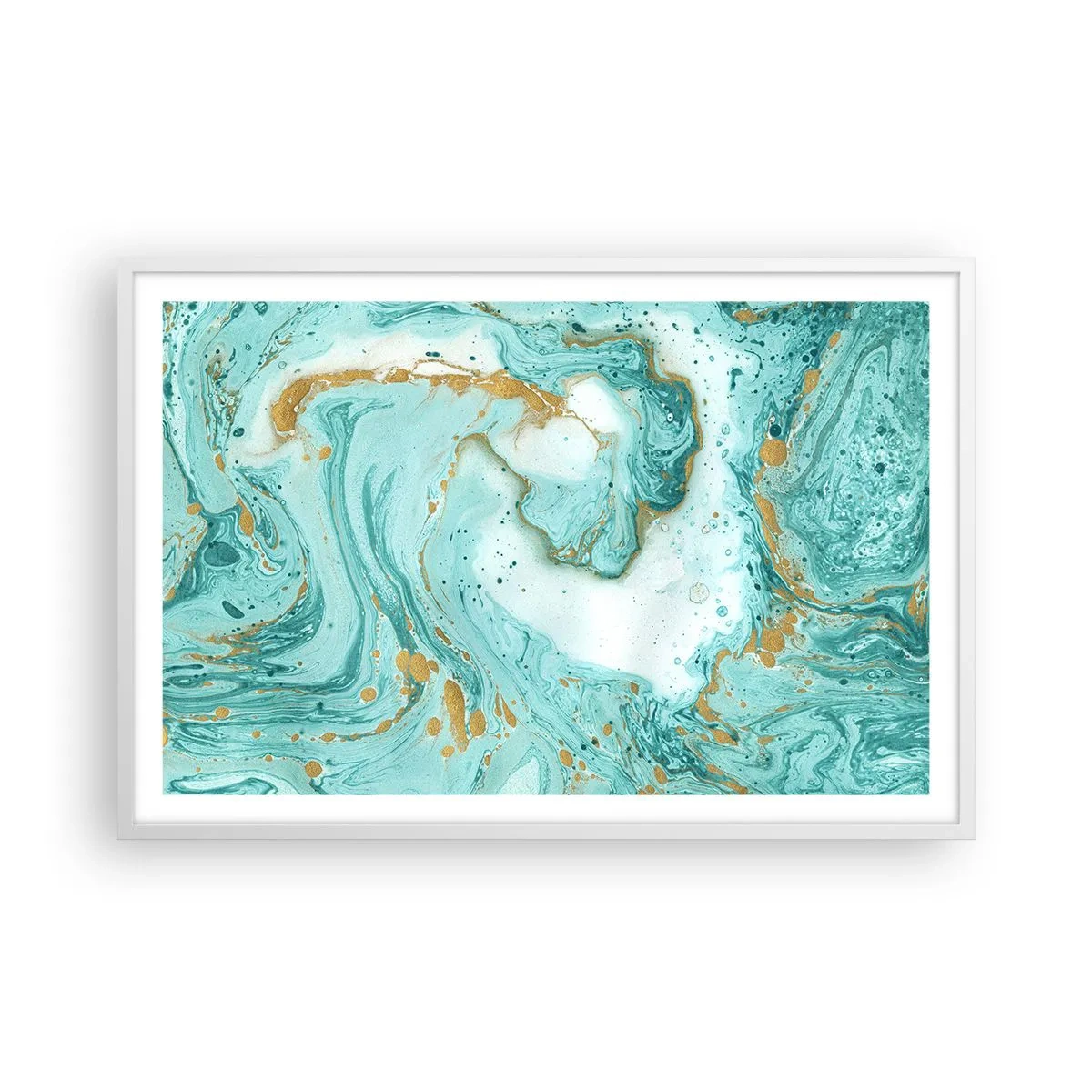 Poster in cornice bianca - La grande onda del periodo Edo - 91x61 cm