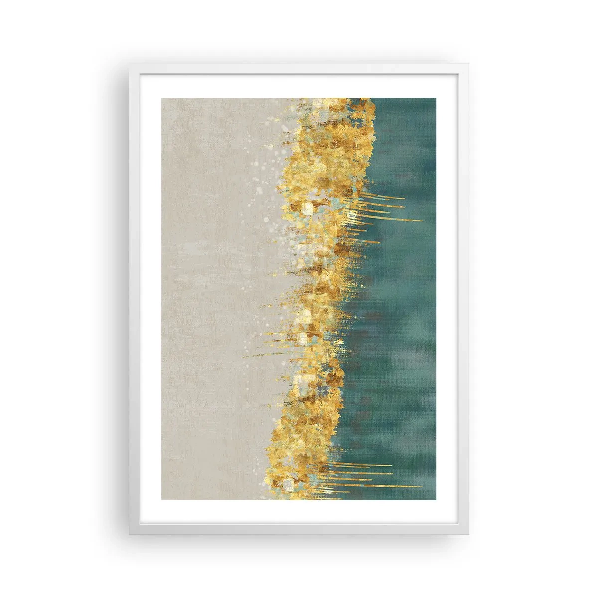 Poster in cornice bianca - Confine dorato - 50x70 cm