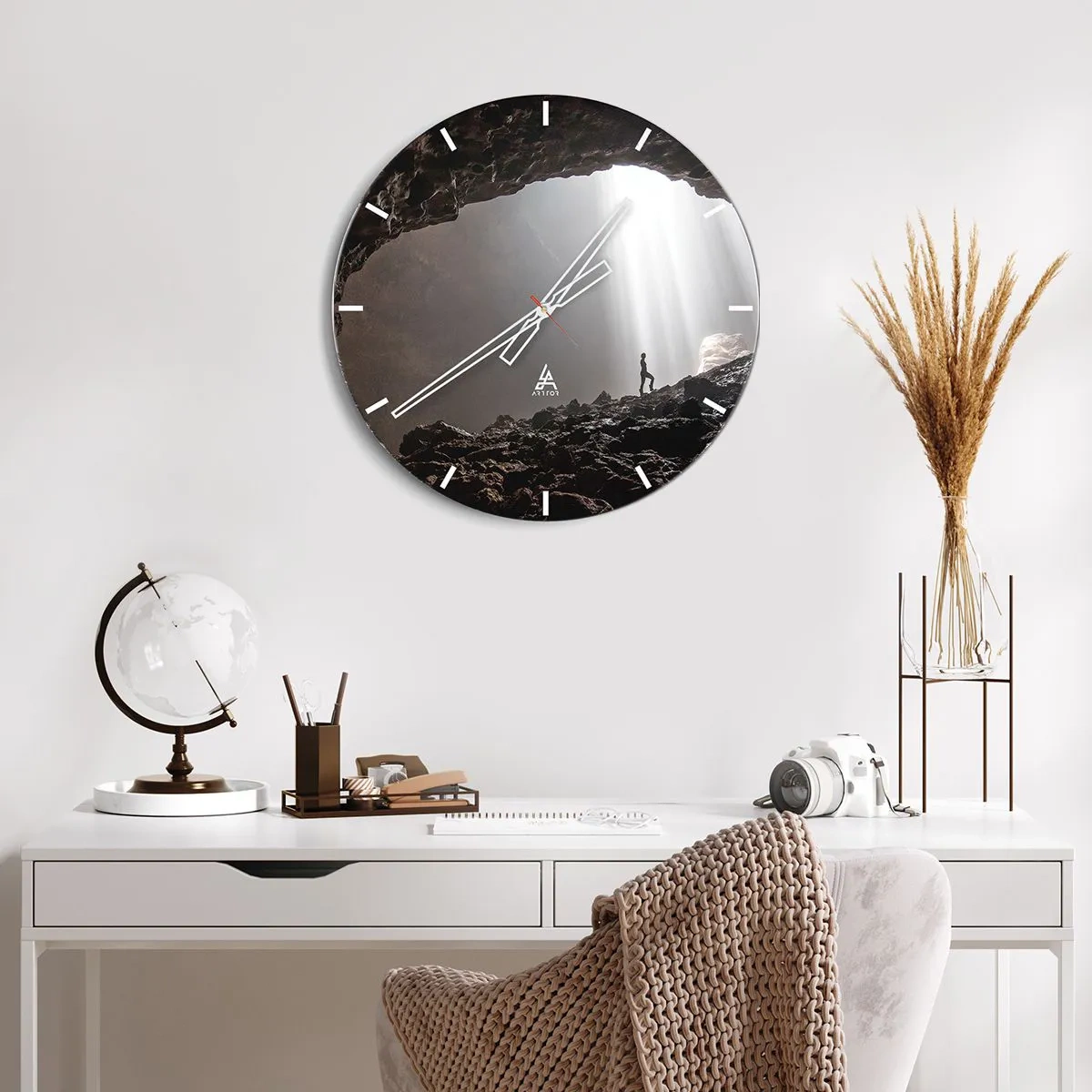 Orologio da parete - Orologio in Vetro - Grotta luminosa - 40x40 cm