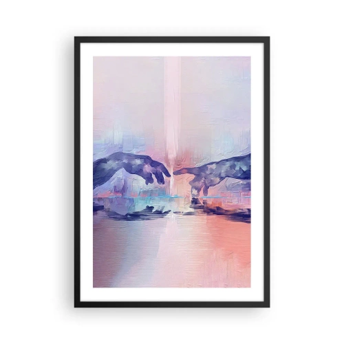 Poster in cornice nera - Mani astratte in colori pastello - 50x70cm - La scintilla divina della vita - Decorazione murale moderna per soggiorno e camera da letto ARTTOR