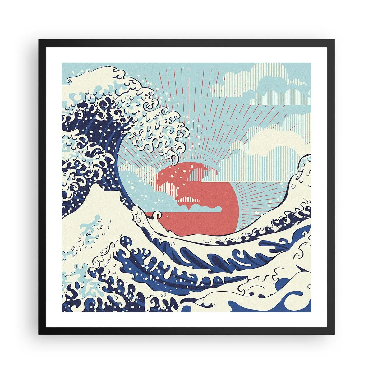 Poster in cornice nera - Di ispirazione giapponese - 60x60 cm