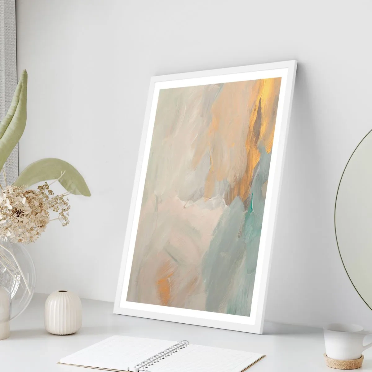 Poster in cornice bianca - Astrazione: il paese della mitezza - 40x50 cm