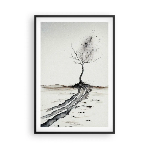 Poster in cornice nera - Malinconia invernale - 61x91 cm
