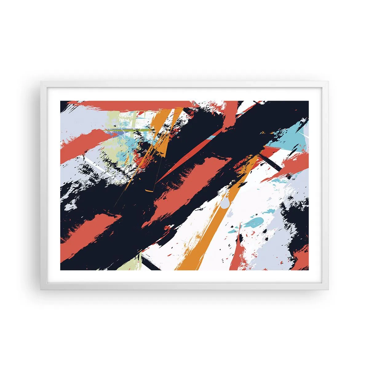 Poster in cornice bianca - Composizione dinamica - 70x50 cm