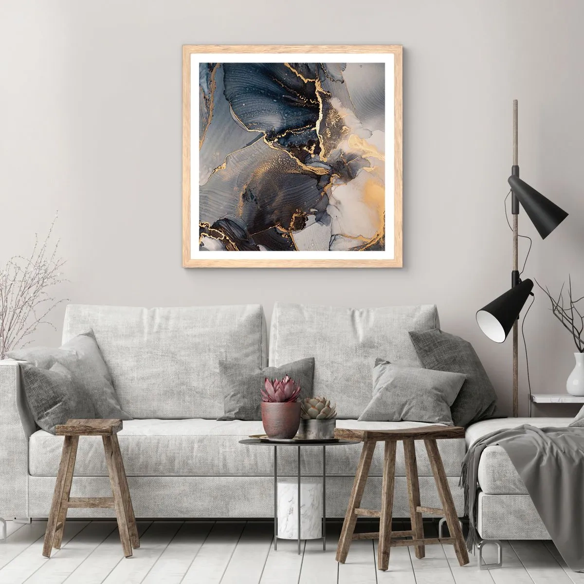 Poster in cornice rovere chiaro - Vita di pietra - 60x60 cm
