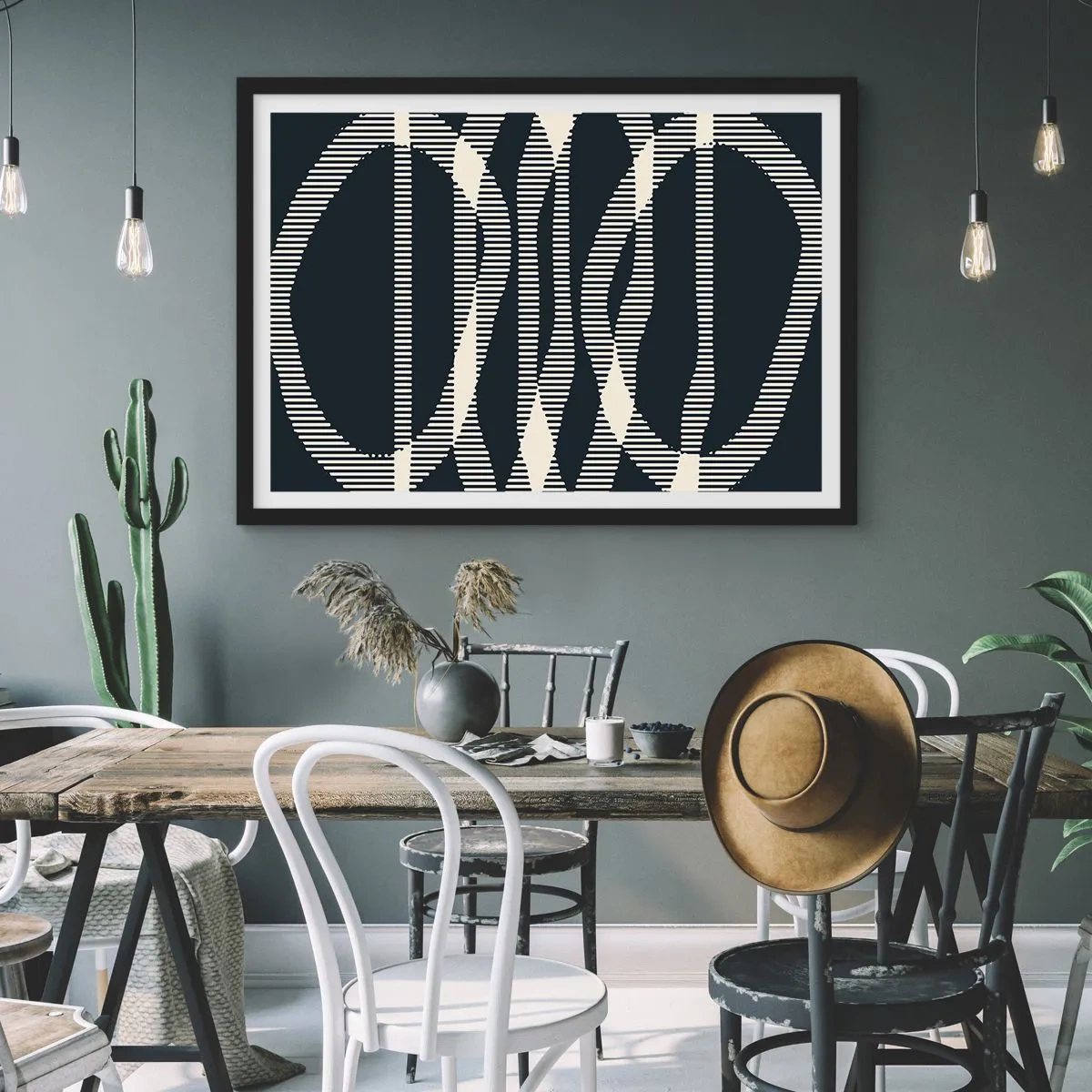 Poster in cornice nera - Tentativo di rompere l'oscurità - 91x61 cm