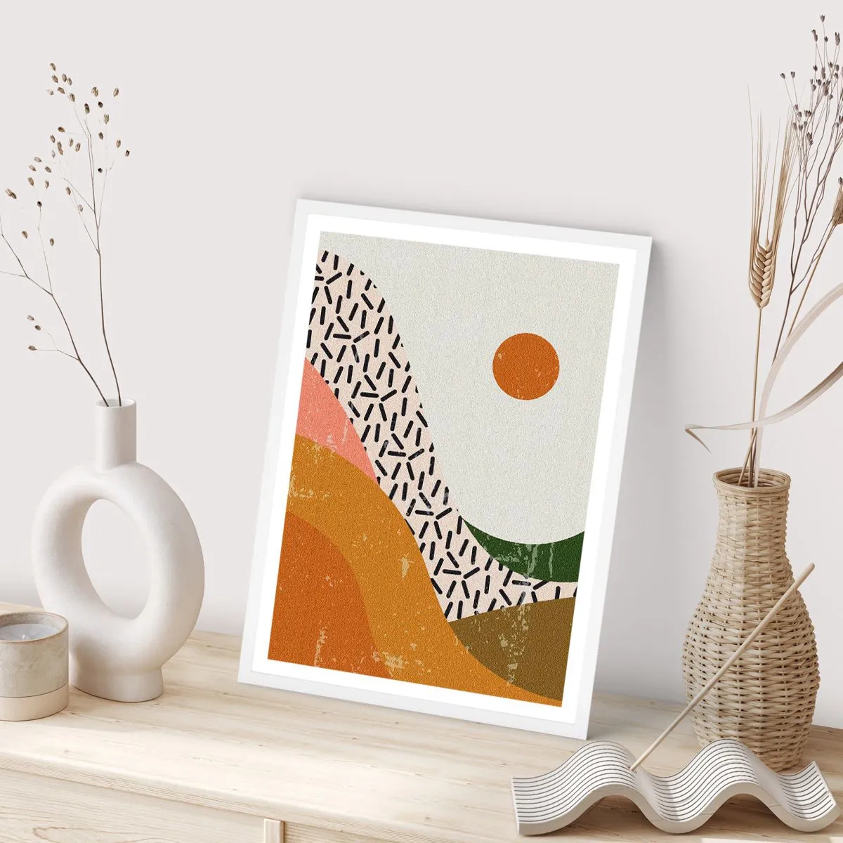 Poster in cornice bianca - Astrazione solare - 30x40 cm