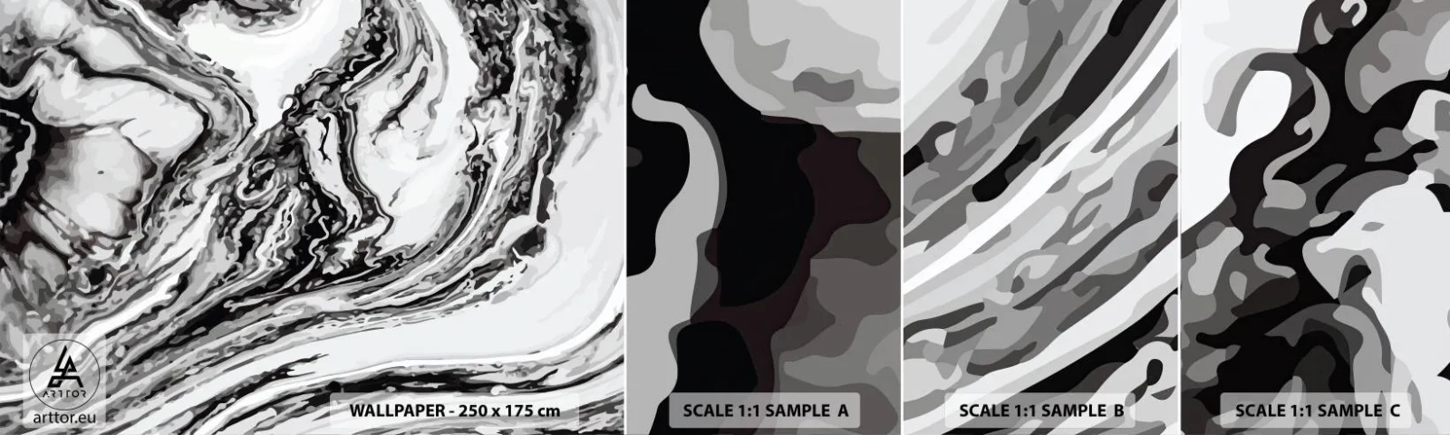 Campione di Fotomurale Adesivo Deluxe Sticker - All'inizio vi era il caos - Astrazione, Pezzo, Modello moderno - 100x30 cm