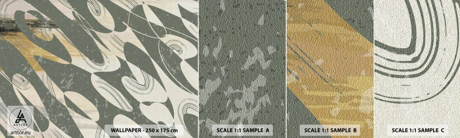 Campione Di Fotomurale Standard Eco - Astrazione ritmica - Astrazione, Moderno, Invecchiato - 100x30 cm