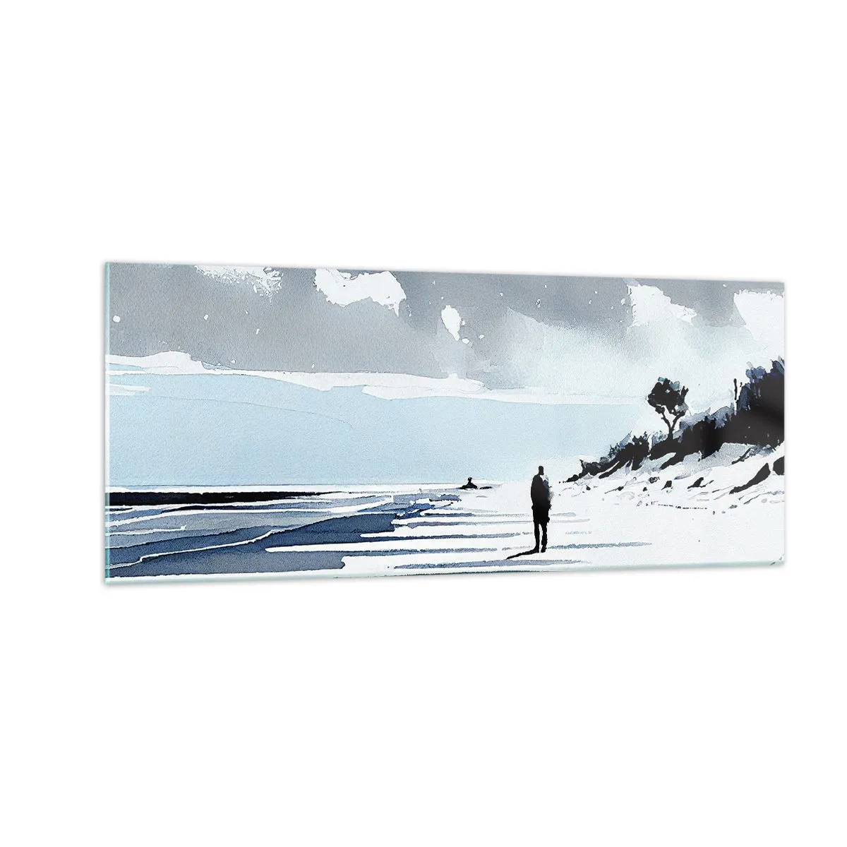 Quadro su vetro - Solo con se stesso - 100x40 cm