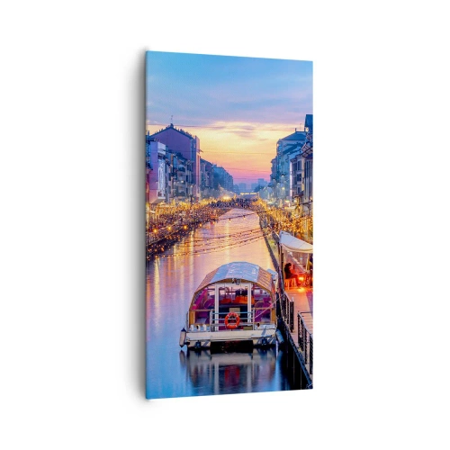 Quadro su tela - Stampe su Tela - Sera di luce e di divertimento - 65x120 cm