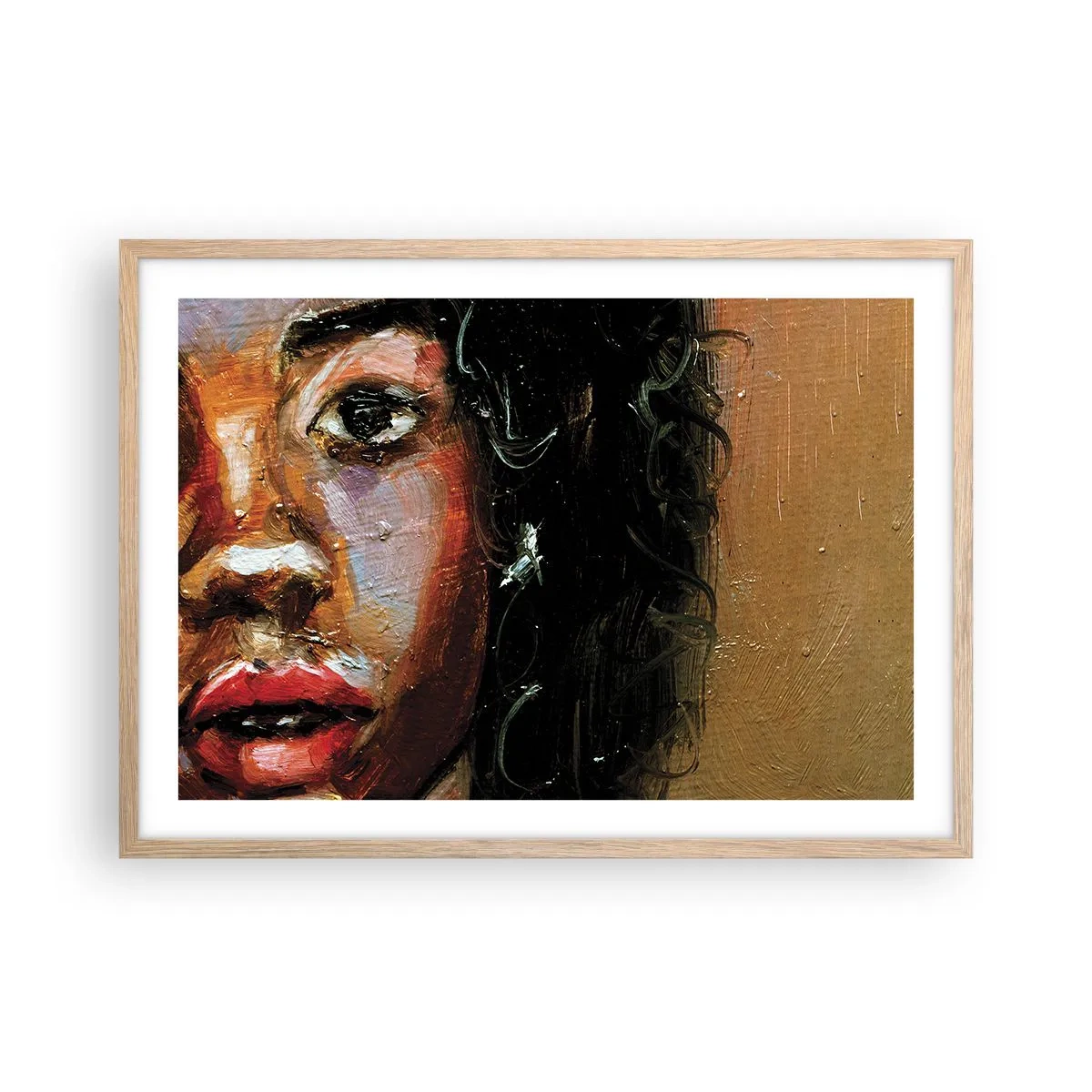 Poster in cornice rovere chiaro - Oscurità e luce - 70x50 cm