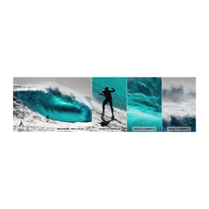 Campione di Fotomurale Premium Sand - Sfida accettata - Fare surf, Onda alta, Surfista - 100x30 cm