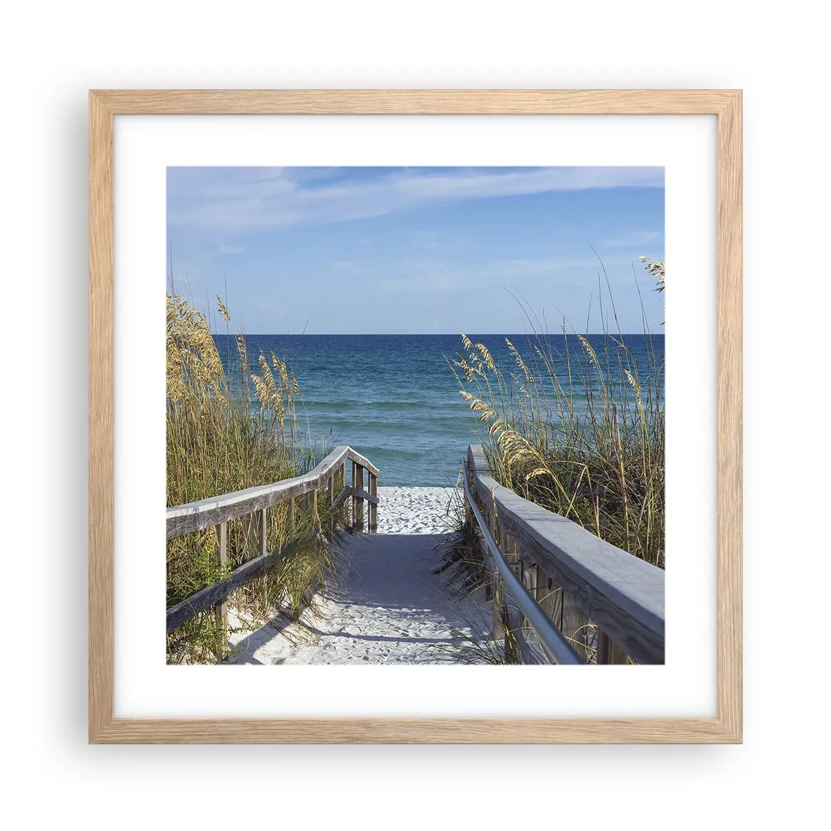 Poster in cornice rovere chiaro - Al sole, al vento - 40x40 cm